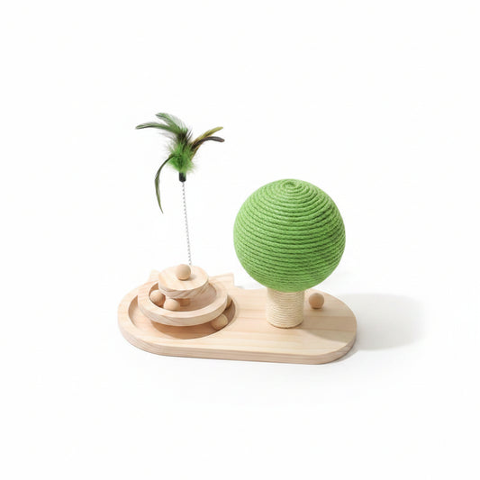 Pet Cat Tree Toys Cat Scratch Post Pet Furniture Scratching Post Cats Claw Scratcher Double Sisal Balls Cat Accessories.