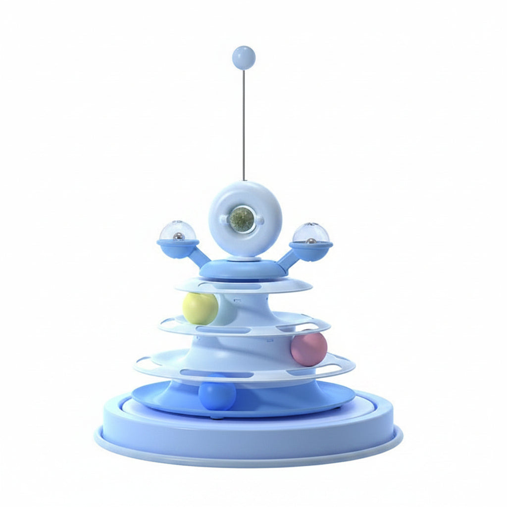 4 Levels Cat Toy Tower Turntable Roller Balls Toys Interactive Intelligence Pets Toys Training Track Puzzle Funny Games Accessories Pet Products.........